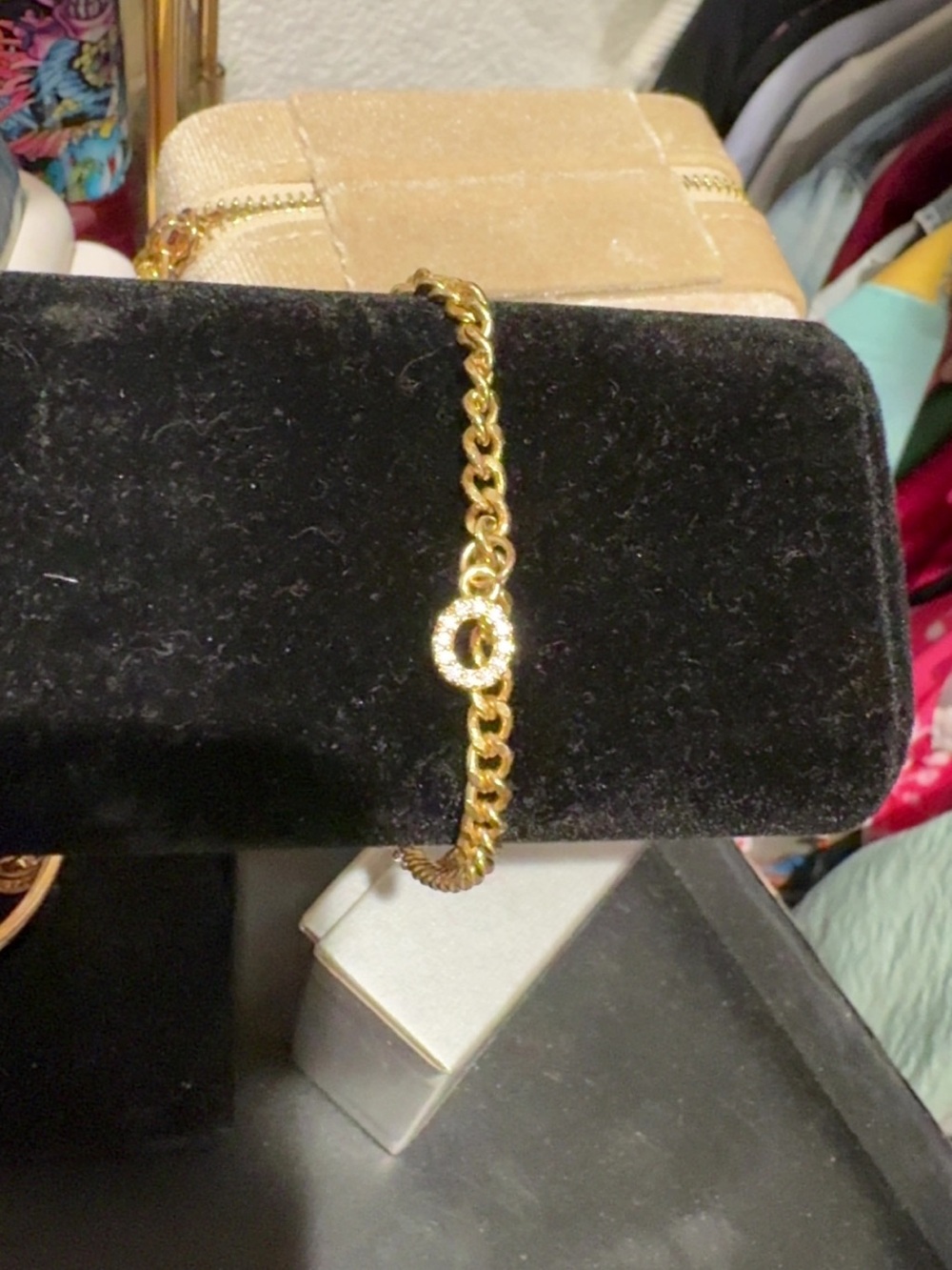 Gold Chain Bracelet with initial o